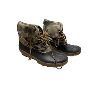 Sperry Boots Womens Size 8 Brown Camo Ankle Duck Waterproof Quarter STS80844